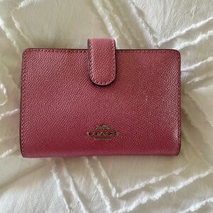 Coach Bifold Wallet — Metallic Pink (Compact / Women’s)